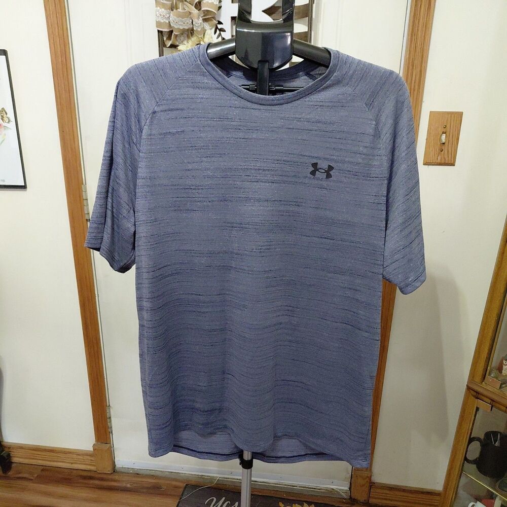 Under Armour HeatGear Loose Fit Gray Crew Neck Polyester Tee Men’s 3XL